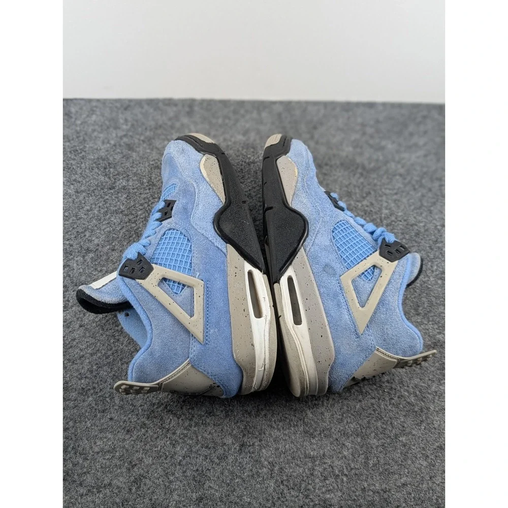 Jordan 4 Retro University Blue Size 5Y Womens Size 7 Black Tech Grey 408452-400